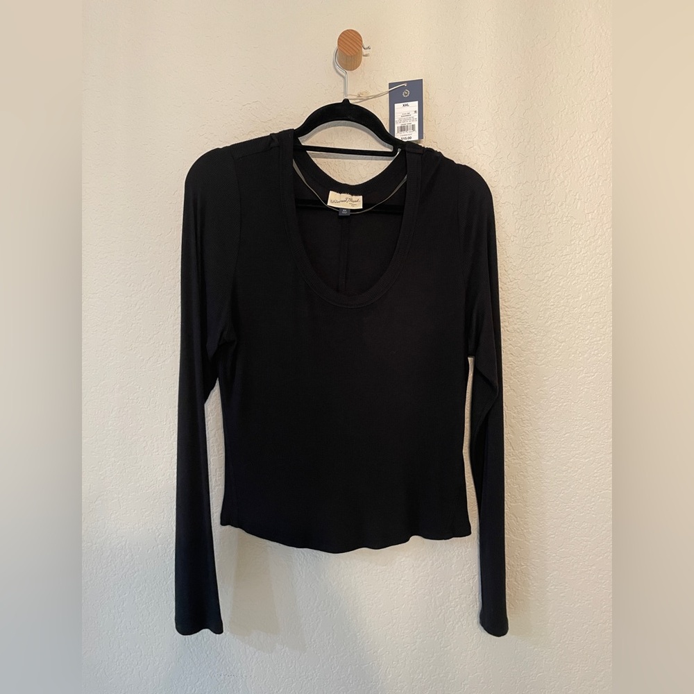 Universal Thread - Black Fitted Crop Top Blouse